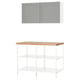 ENHET Storage combination, white/grey frame, 123x63.5x207 cm