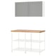 Option: ENHET Storage combination, white/grey frame, 123x63.5x201.5 cm