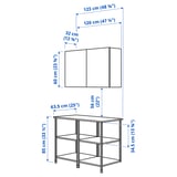 ENHET Storage combination, white/grey frame, 123x63.5x201.5 cm