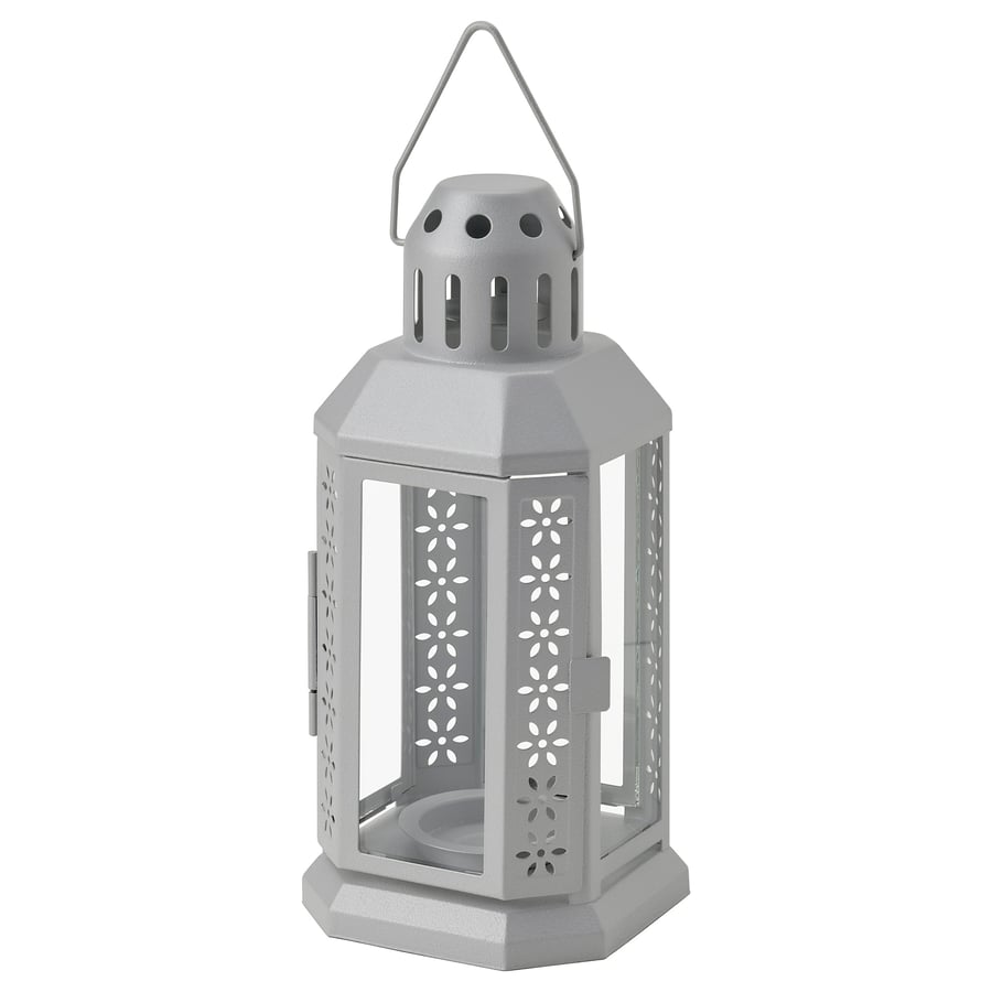 ENRUM Lantern for tealight, silvercolour, 22 cm IKEA