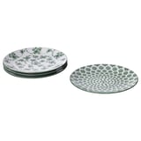 ENTUSIASM Side plate, patterned/green, 18 cm