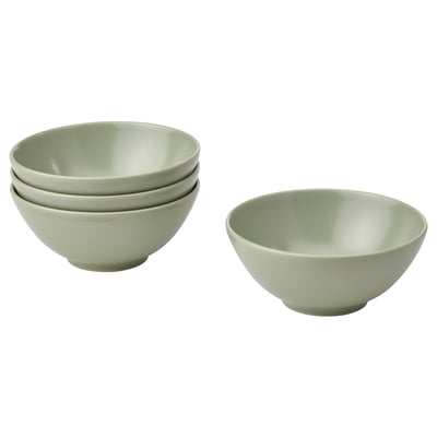 FÄRGKLAR Bowl, matt green, 12 cm