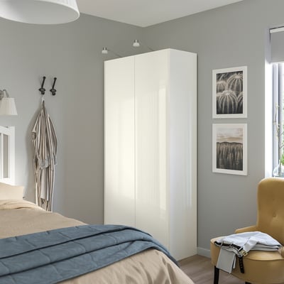 FARDAL Door, high-gloss white, 25x195 cm