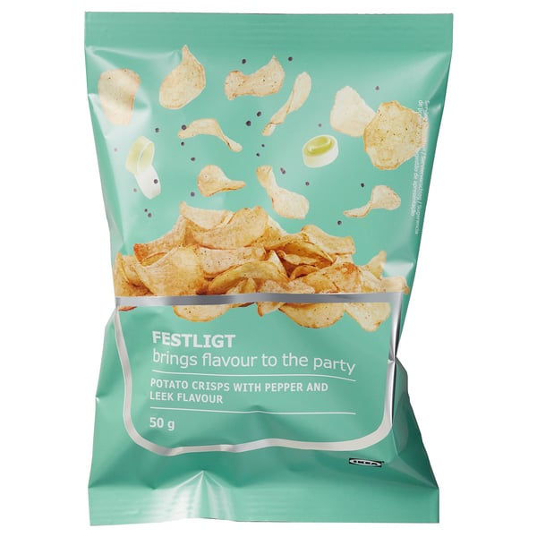 FESTLIGT Potato crisps, pepper leek, 50 g