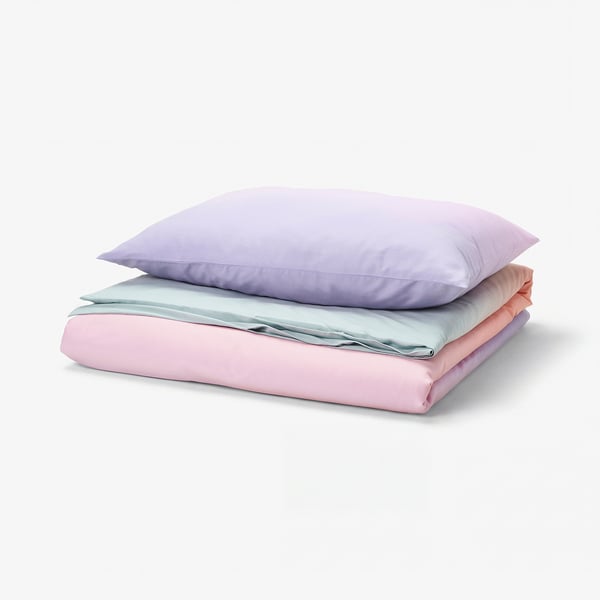 FLÄDERBUSKE Duvet cover and pillowcase, multicolour, 150x200/50x80 cm