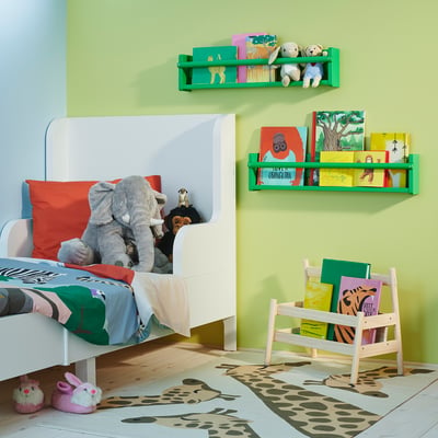 FLISAT Wall storage, green, 70x9x16 cm