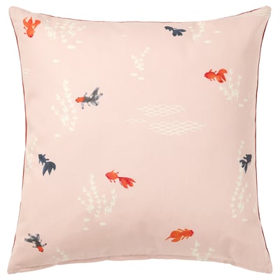 FÖSSTA Cushion cover, goldfish/pink, 50x50 cm