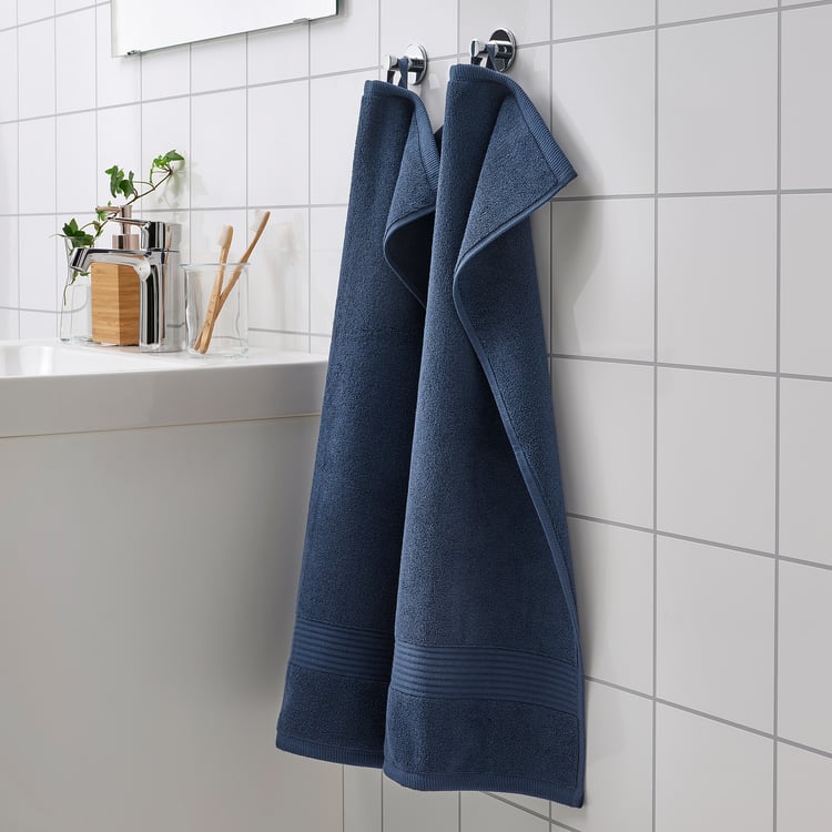 FREDRIKSJÖN hand towel, dark blue, 40x70 cm IKEA