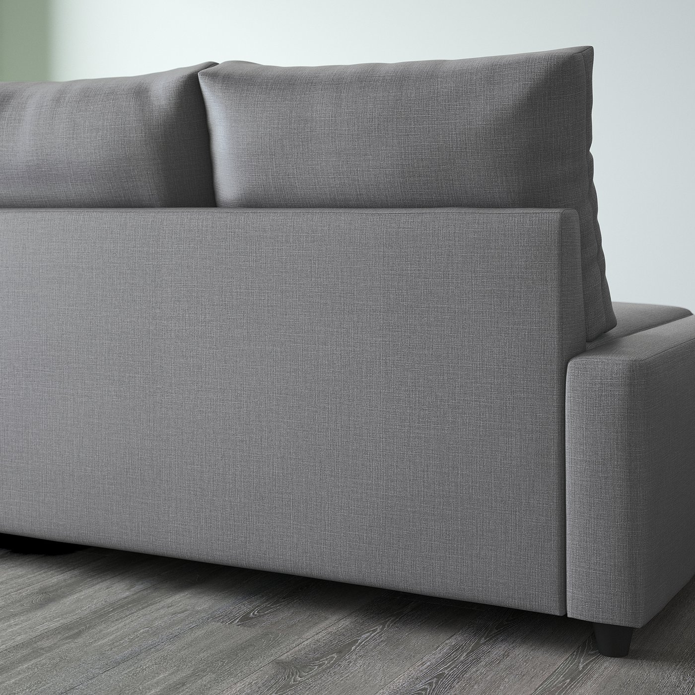 FRIHETEN corner sofa-bed with storage, Skiftebo dark grey — picture 7