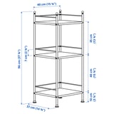 FRÖSJÖN Shelving unit, black, 40x96 cm