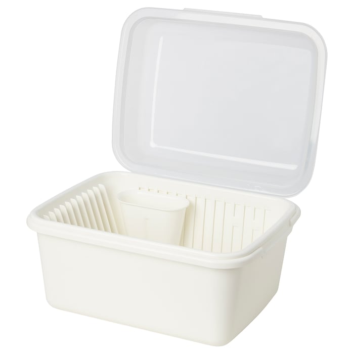 FULLÄRD dish drainer w lid, white IKEA