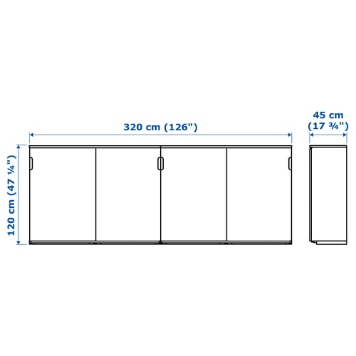 Illustration with measurements for the product: GALANT.
