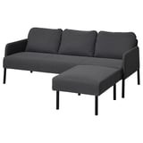 GLOSTAD 3-seat sofa with chaise longue, Knisa dark grey