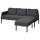 GLOSTAD 3-seat sofa with chaise longue, Knisa dark grey