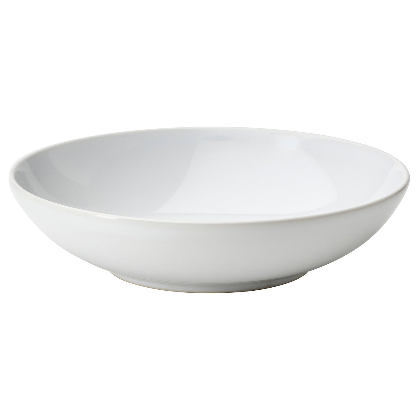 A white GODMIDDAG dinner plate with smooth design and made of stoneware.