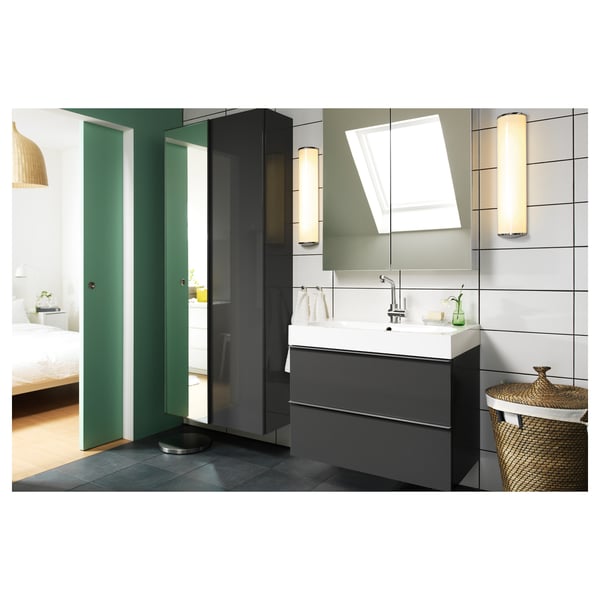 GODMORGON Mirror cabinet with 2 doors, 80x14x96 cm - IKEA