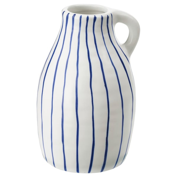 Godtagbar Vase Ceramic White Blue Ikea