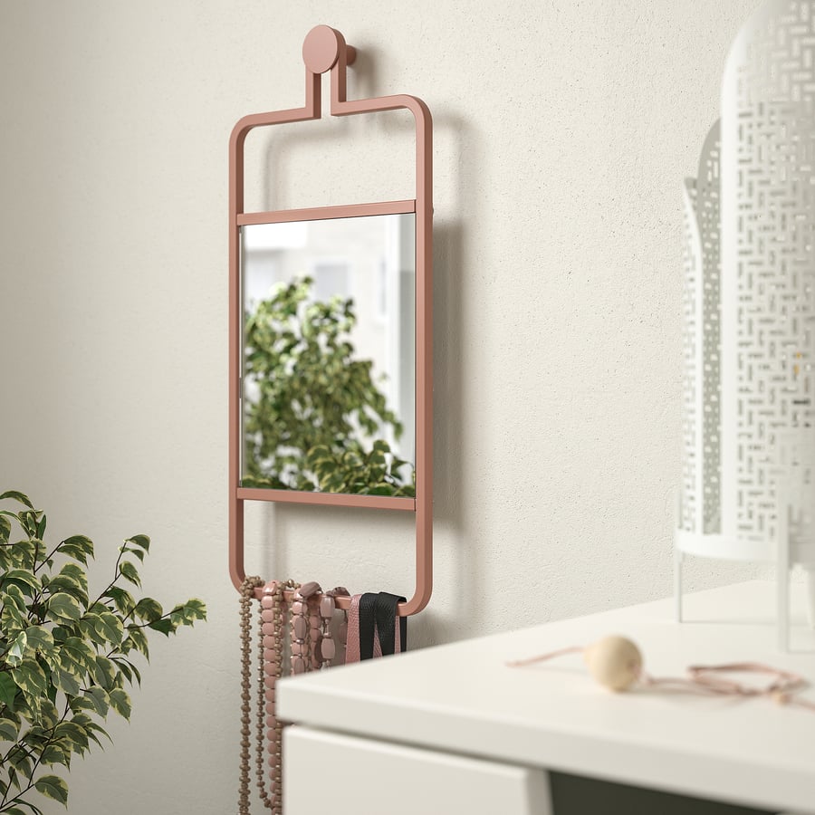 GRANVÅG Mirror, wall hanging/pink, 22x48 cm IKEA