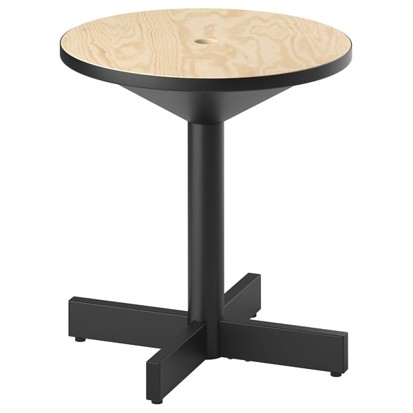 GRIMSARBO Side table, pine plywood/black