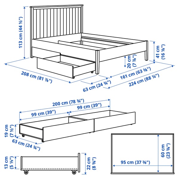 Illustration with measurements for the product: GULLABERG.