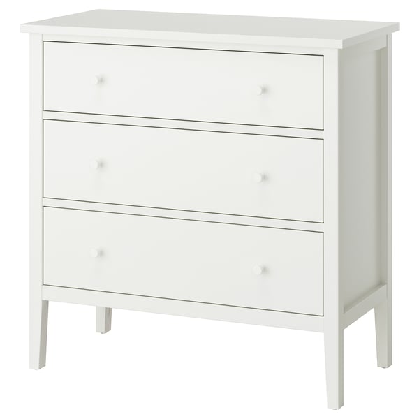 GULLABERG Chest of 3 drawers, white/anchor/unlock-function, 99x48x100 cm