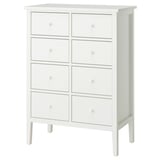 GULLABERG Chest of 8 drawers, white/anchor/unlock-function, 89x48x122 cm