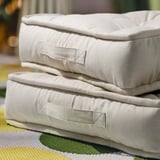 GURLI Floor cushion, unbleached, 45x45x10 cm