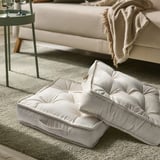 GURLI Floor cushion, unbleached, 45x45x10 cm