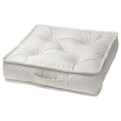 GURLI Floor cushion, unbleached, 45x45x10 cm