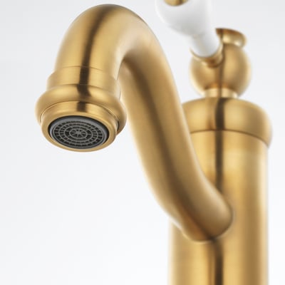 HAMNSKÄR Wash-basin mixer tap, brass-colour