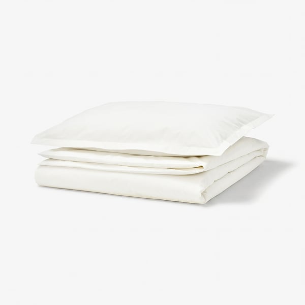 HAMPFLOCKEL Duvet cover and pillowcase, white, 150x200/50x80 cm