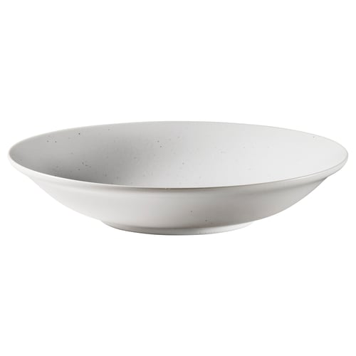 HARMYNTA deep white porcelain bowl, subtle speckled glaze, round & shallow shape.