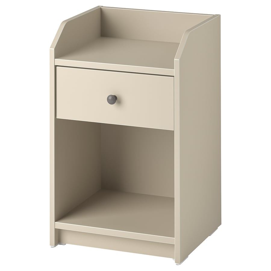 HAUGA bedside table, beige, 40x36 cm IKEA