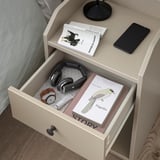 HAUGA Bedside table, beige, 40x36 cm