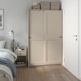 HAUGA Bedside table, beige, 40x36 cm
