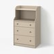 HAUGA Chest of 3 drawers with shelf, beige, 70x46x116 cm