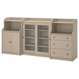 HAUGA Storage combination, beige, 244x46x116 cm