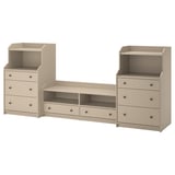 HAUGA TV/storage combination, beige, 277x46x116 cm