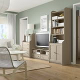 HAUGA TV/storage combination, beige, 277x46x199 cm
