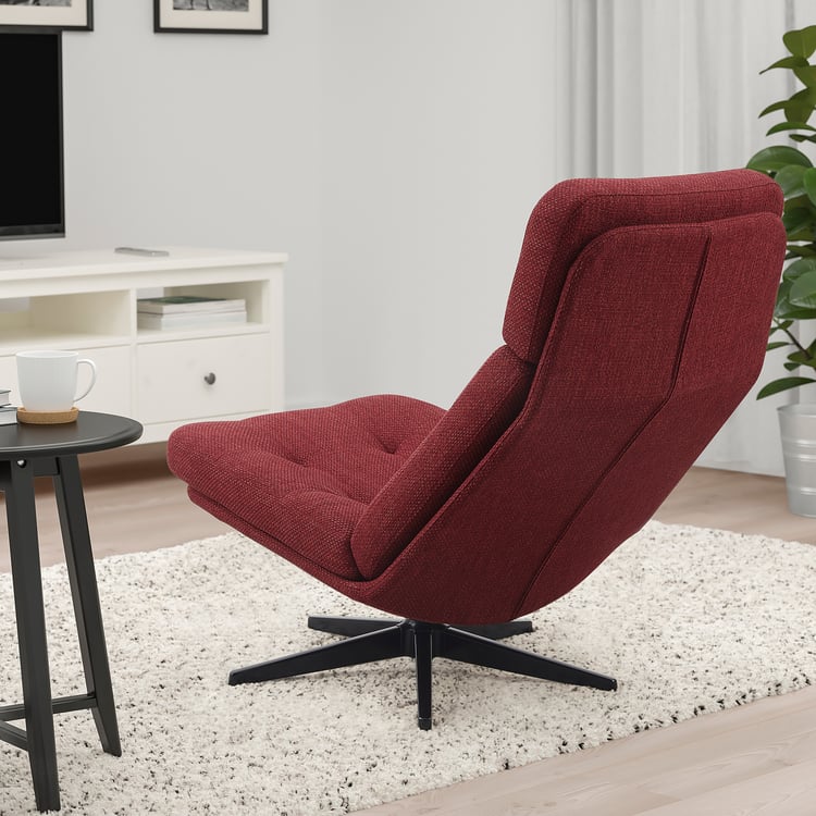 HAVBERG Swivel armchair, Lejde redbrown IKEA
