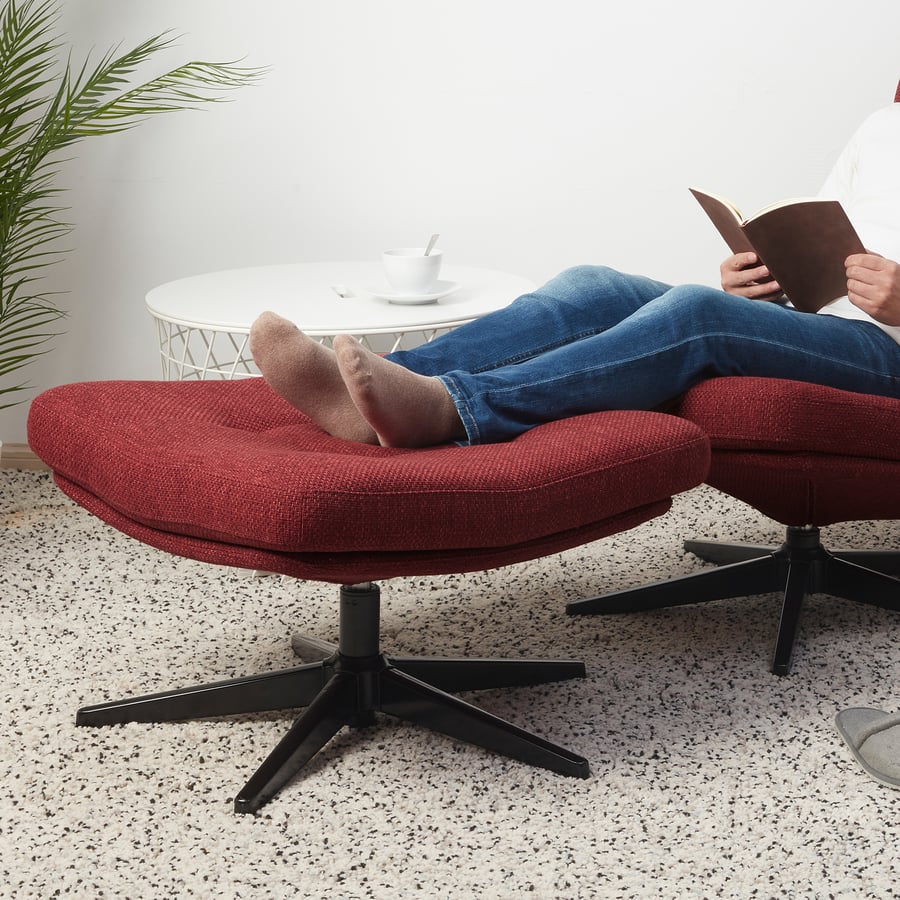 HAVBERG Swivel armchair, Lejde redbrown IKEA