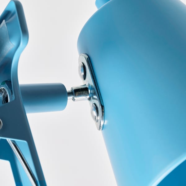 HAVSSALLAD Clamp spotlight, light blue