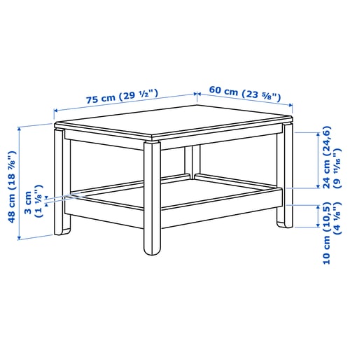 Havsta Coffee Table Dark Brown 75x60 Cm Ikea