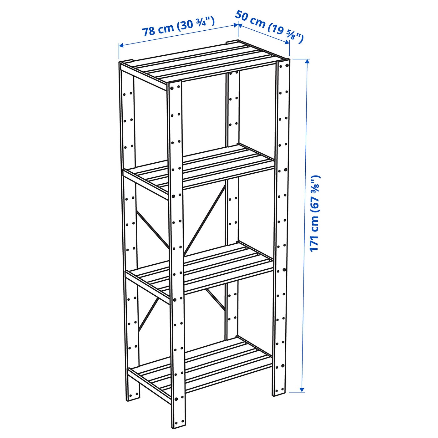 HEJNE 1 section, softwood, 78x50x171 cm - IKEA