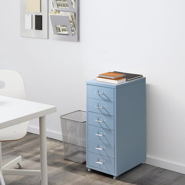 Helmer Drawer Unit On Castors Blue Ikea