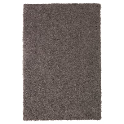 HÖJERUP Rug, high pile, grey-brown, 120x180 cm