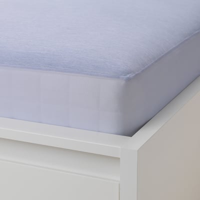 HÖSTVÄDD Fitted sheet, blue, 180x200 cm