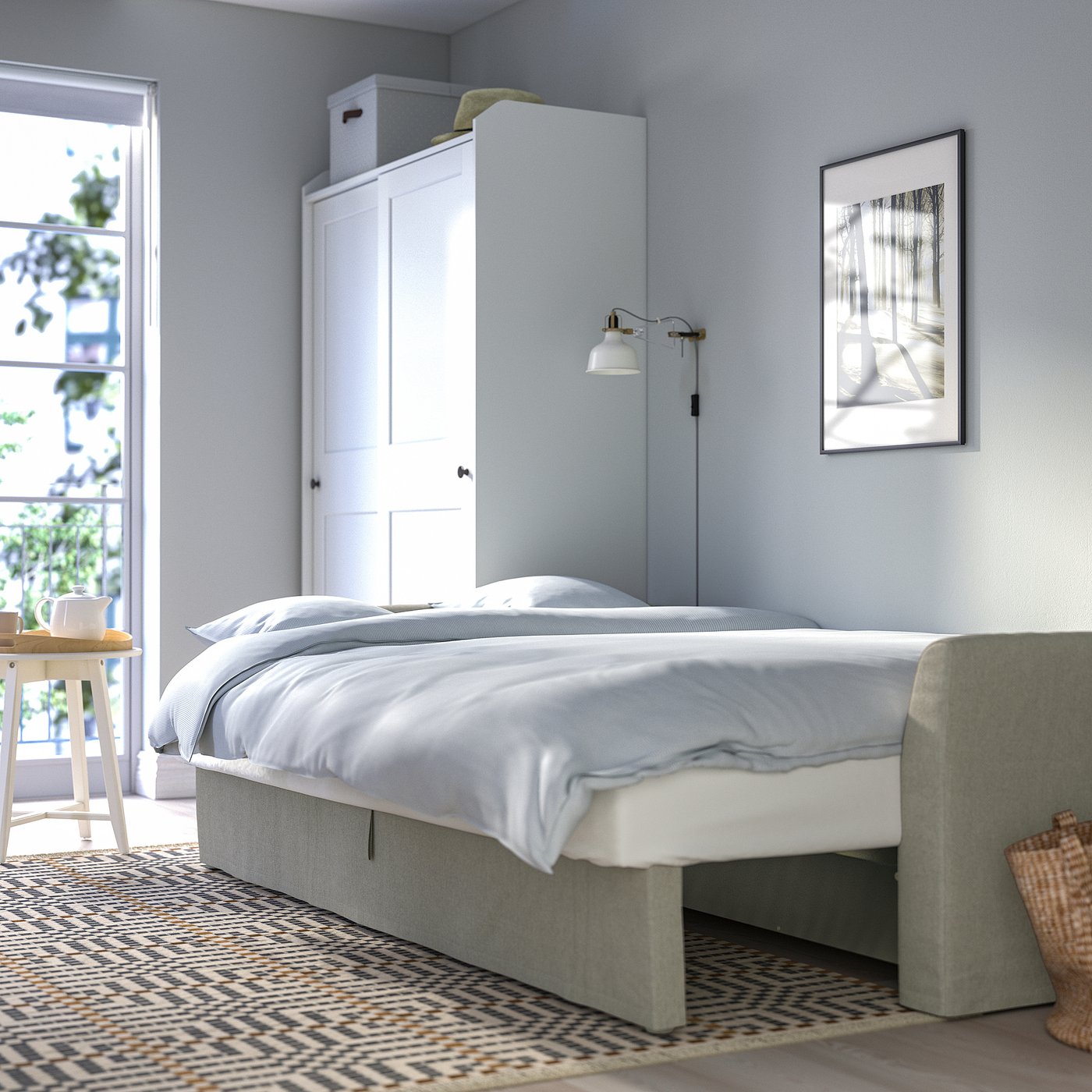 HOLMSUND 3-seat sofa bed, Borgunda beige — picture 4