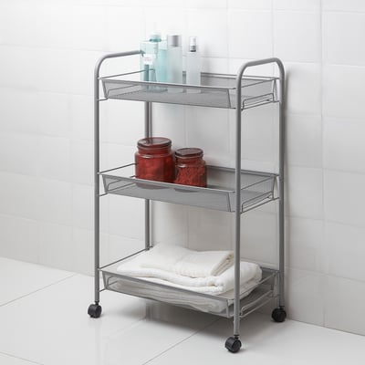 HORNAVAN Trolley, grey, 26x48x77 cm
