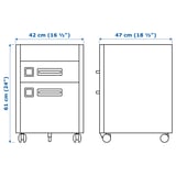 IDÅSEN Drawer unit on castors, golden-brown, 42x61 cm